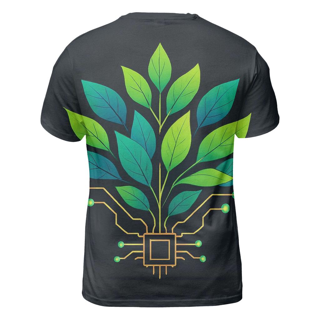 Neon Botanical Circuit Garden creative print fashion shirts