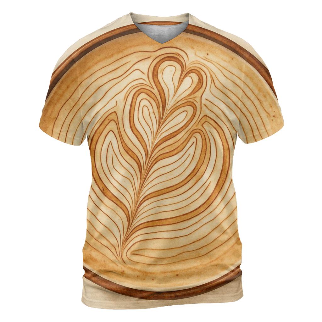 Latte Topography creative print fashion shirts