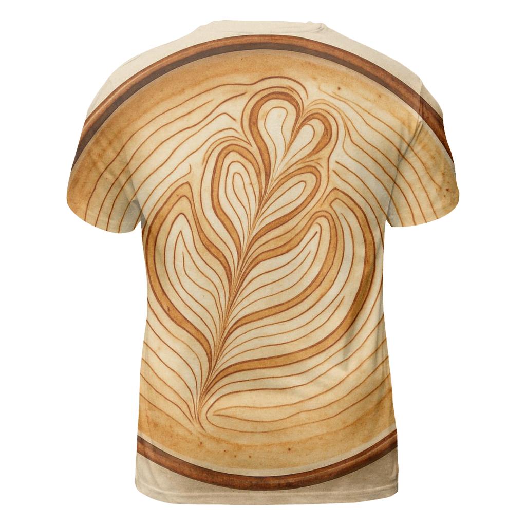Latte Topography creative print fashion shirts