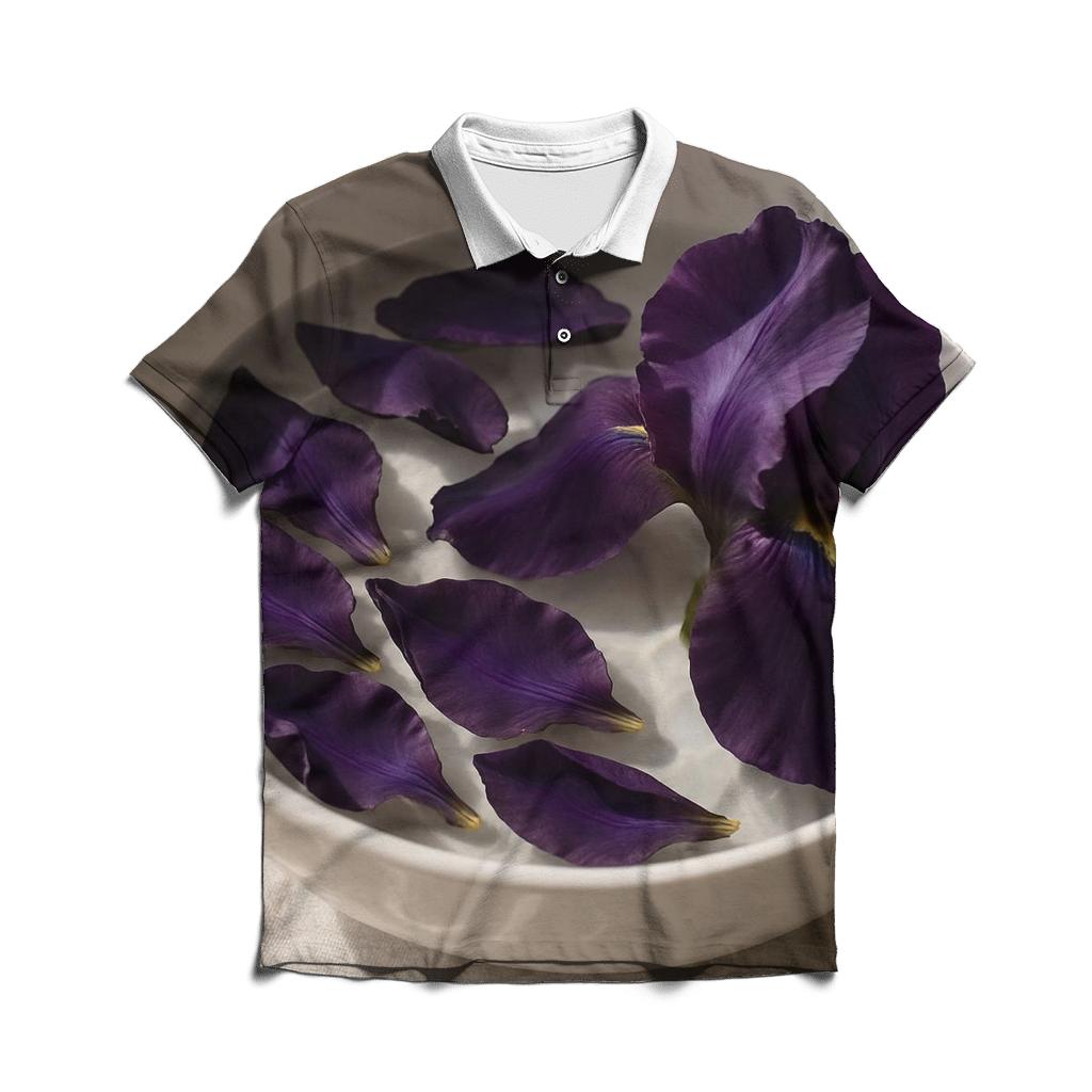 Iris Petals Floating In A Ceramic Rinse Bowl stylish collar polo tees