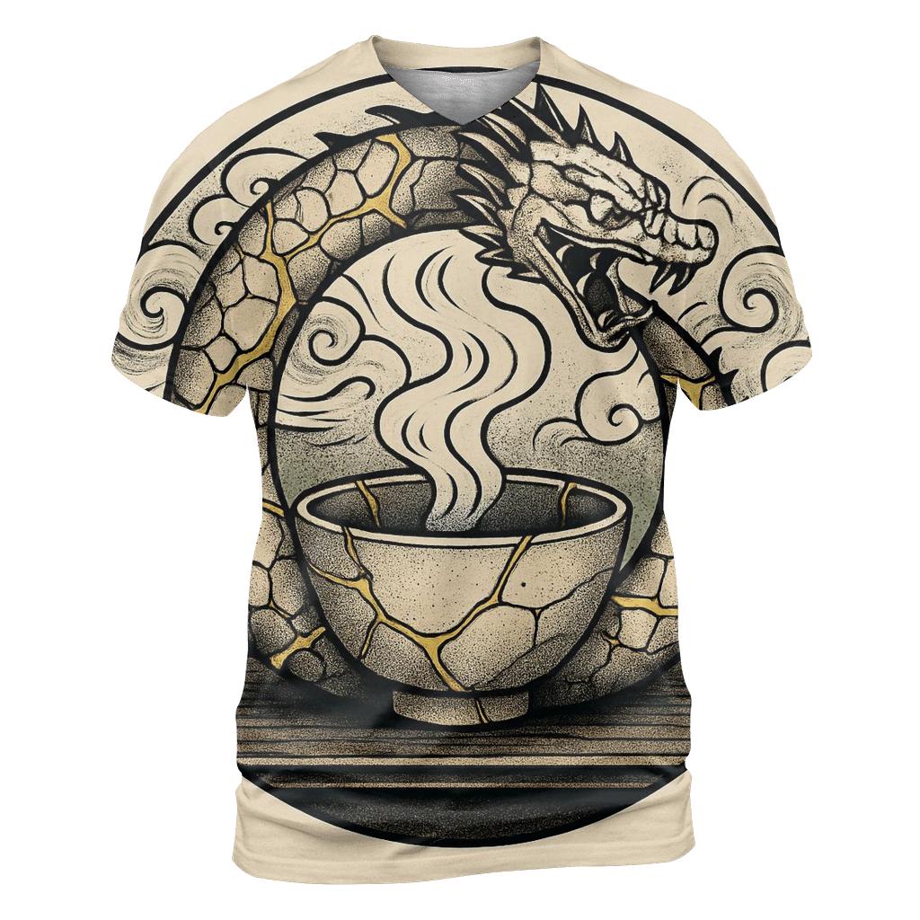 Kintsugi Serpent Of Second Chances vibrant all-over design tees