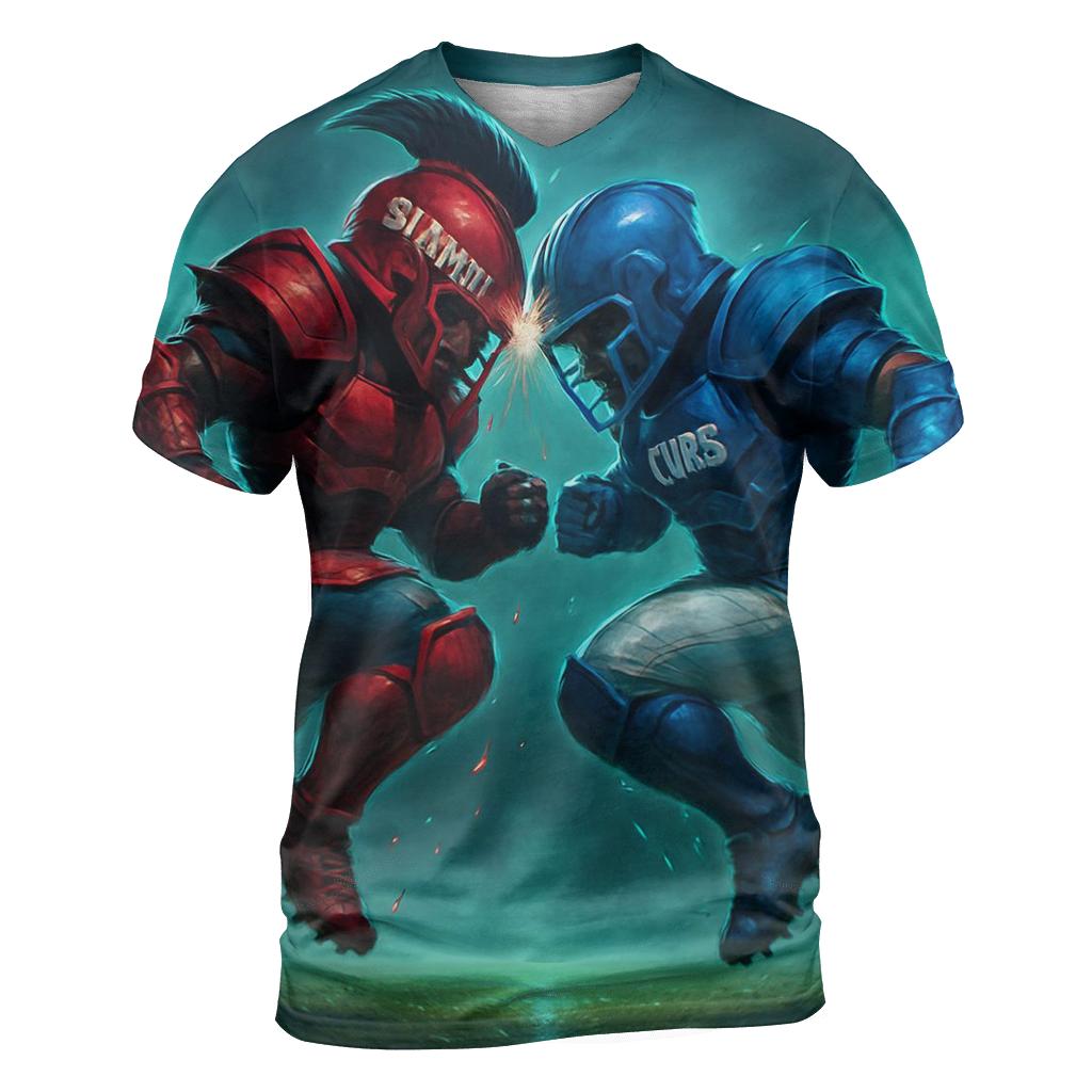 Midnight Helmet Clash Over Wrigley Fog unique graphic print tees