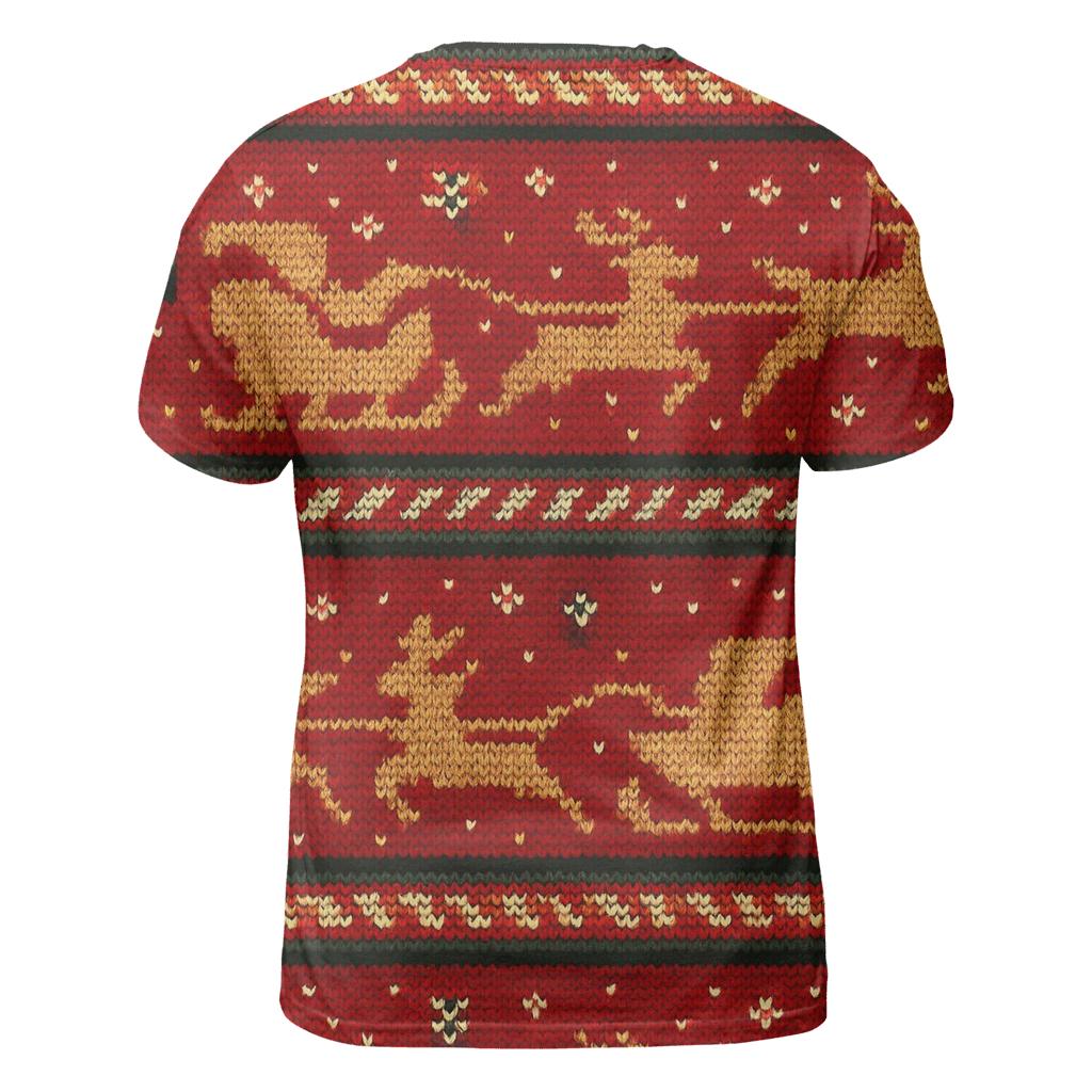 Santa Sleigh Pixel Speedway Design designer pattern shirts
