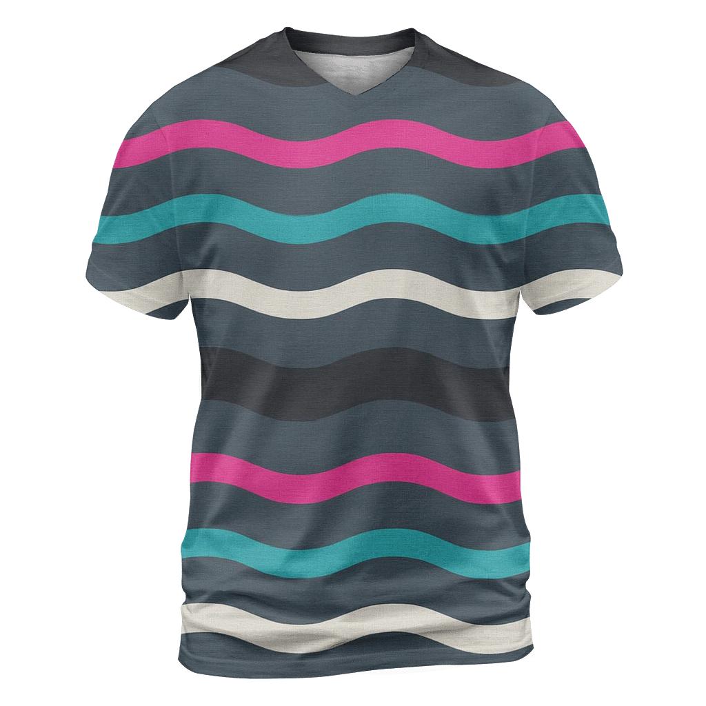 VHS Tracking Wave Stripes trendy printed shirt styles