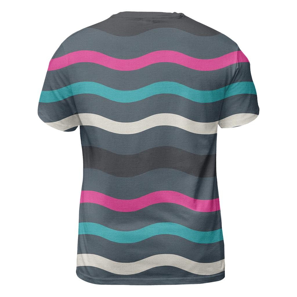 VHS Tracking Wave Stripes trendy printed shirt styles