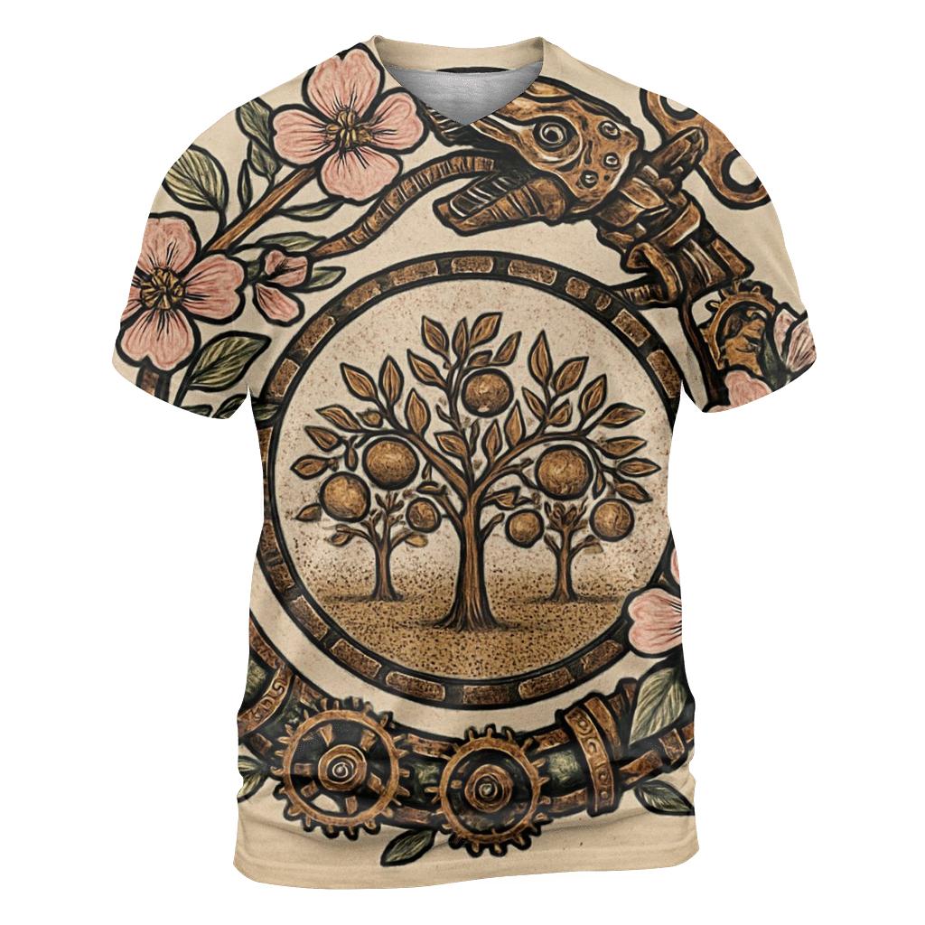 Clockwork Orchard Ouroboros statement graphic shirts