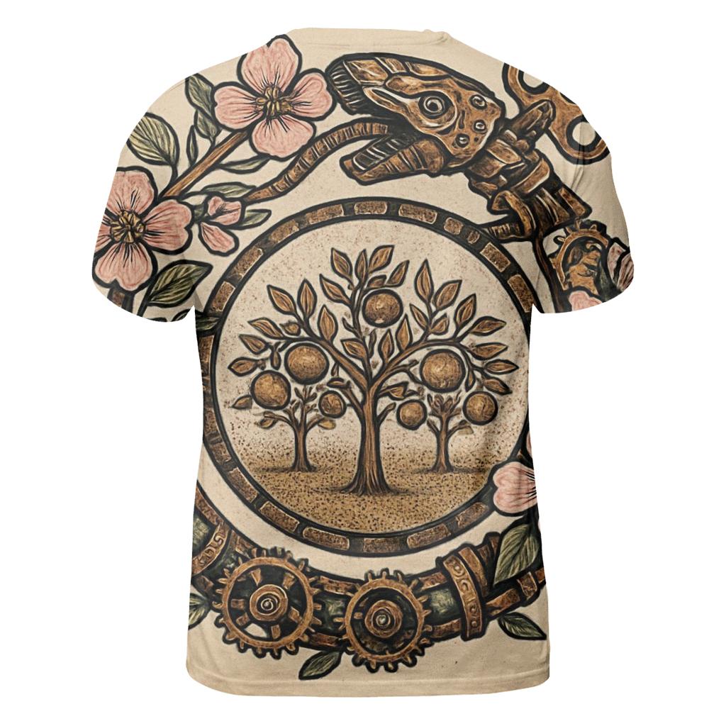 Clockwork Orchard Ouroboros statement graphic shirts