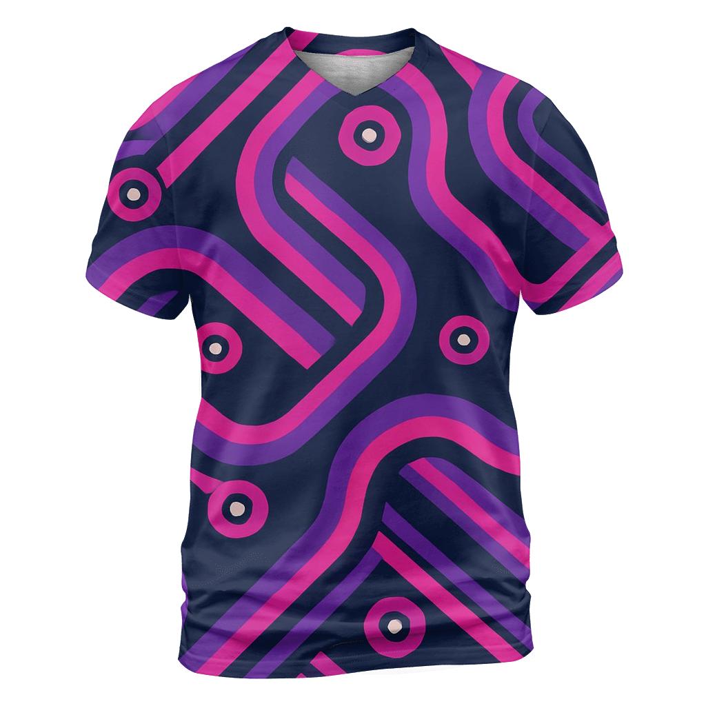 Vintage Roller Disco Track Lines artistic all-over print tops
