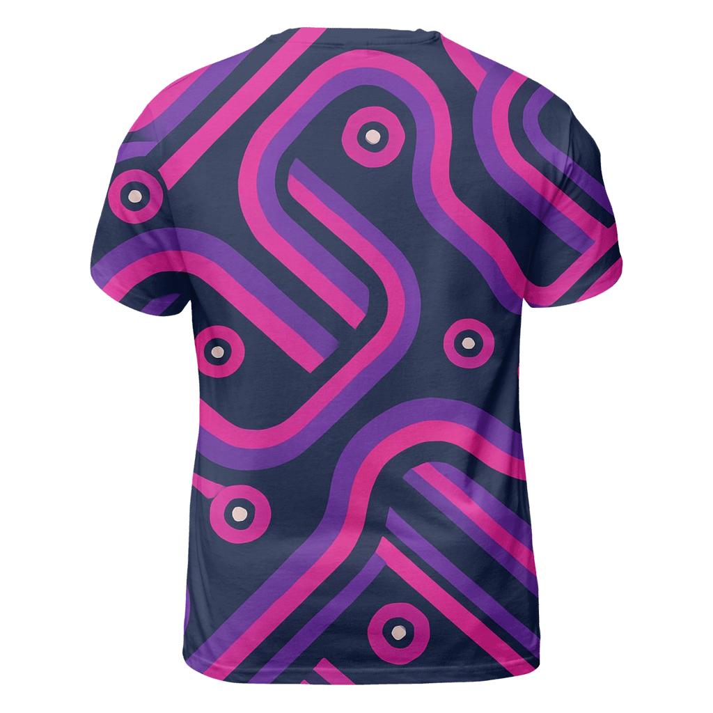 Vintage Roller Disco Track Lines artistic all-over print tops