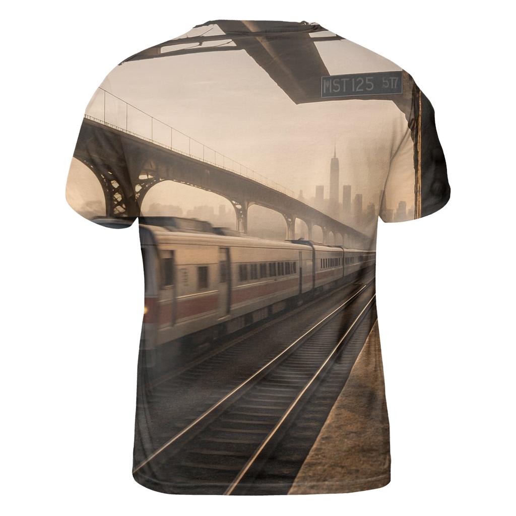 Harlem River Sunrise From A Metro North Overpass statement graphic shirts