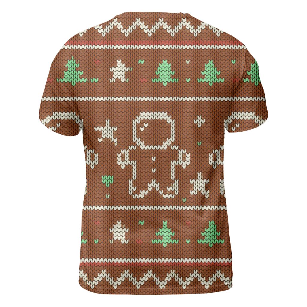 Gingerbread Astronaut Cookie Grid Design vibrant all-over design tees