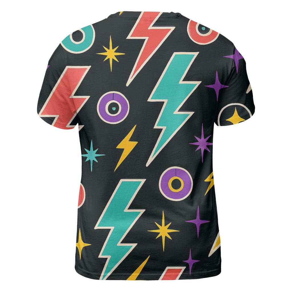 Roller Rink Lightning Pattern vibrant all-over design tees