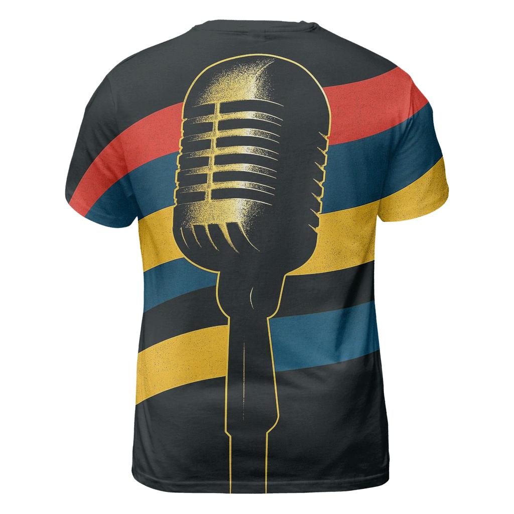 Metallic Foil Microphone Aurora custom all-over print shirts