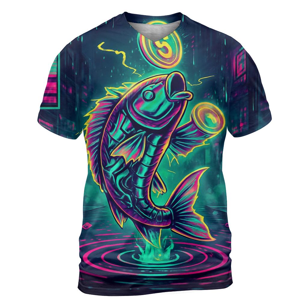 Neon Koi Signal Heist custom all-over print shirts