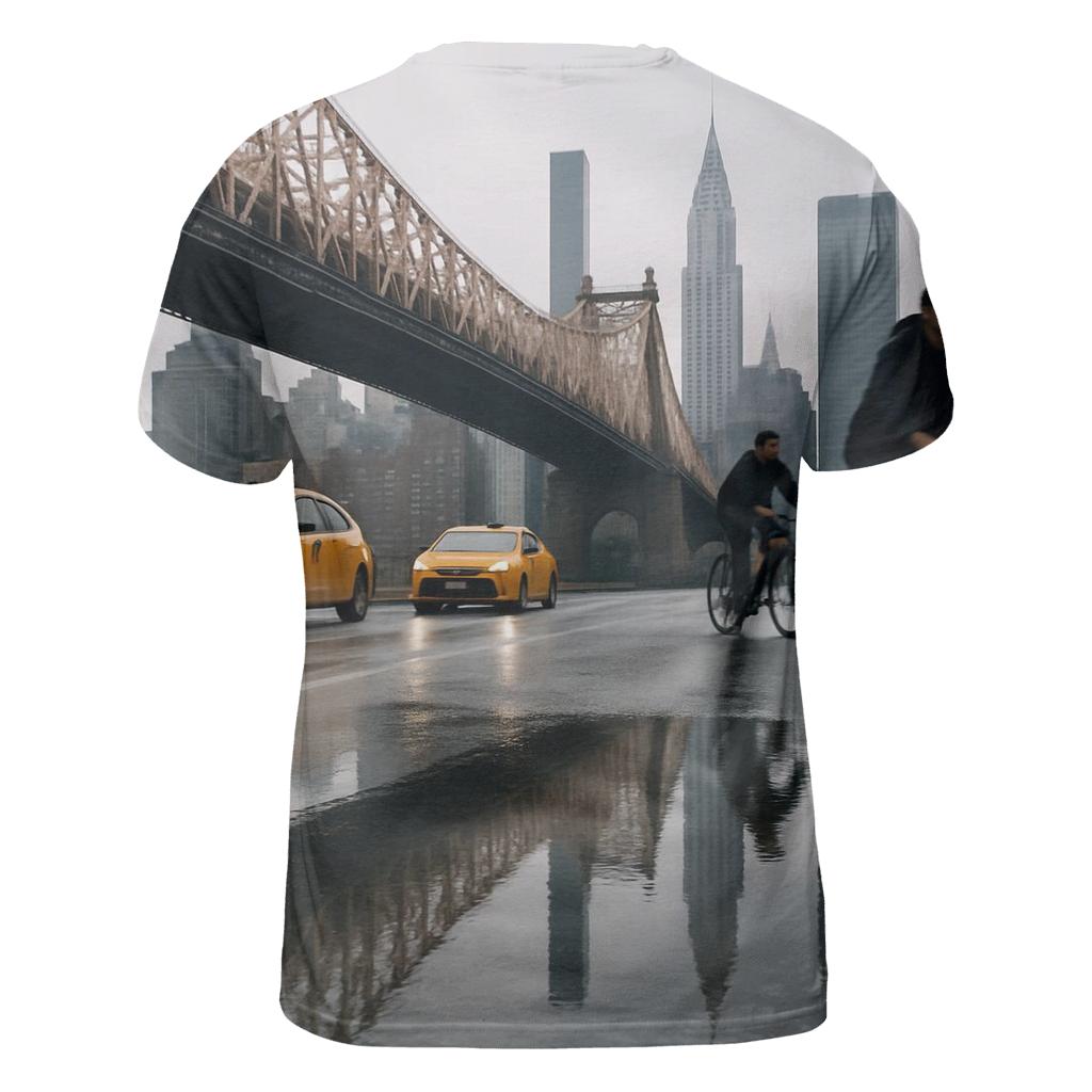 Rain Gloss Reflections On Queensboro Bridge Approach vibrant all-over design tees