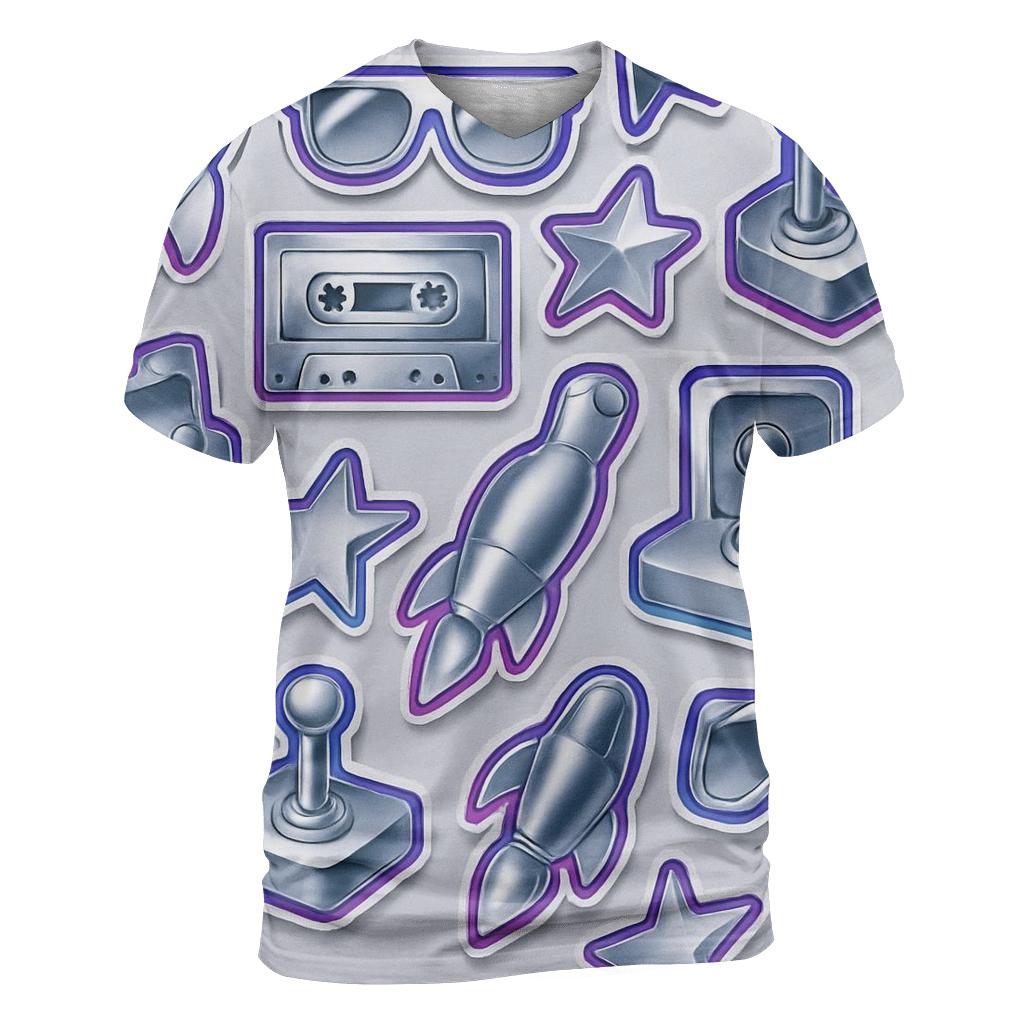 Chrome Sticker Patchwork statement graphic shirts