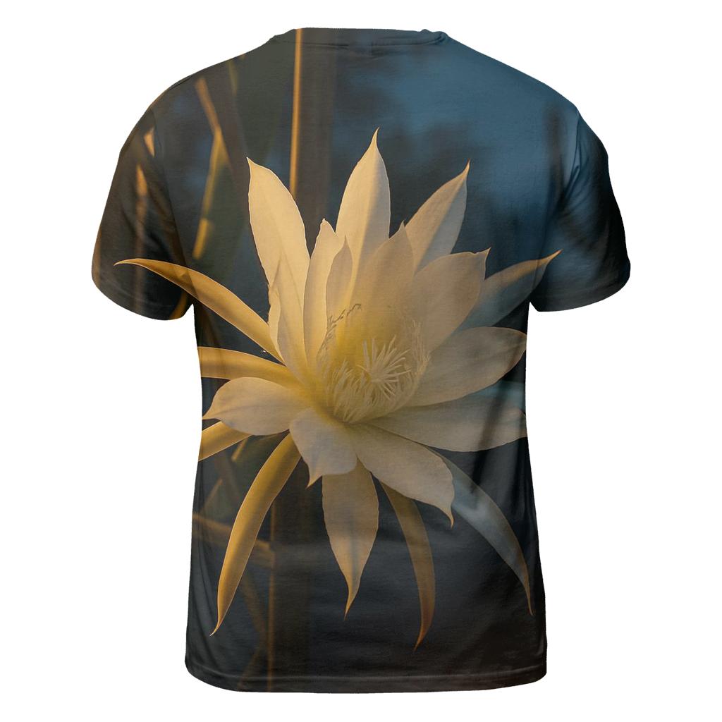 Night Blooming Cereus Opening Under Porch Light unique graphic print tees