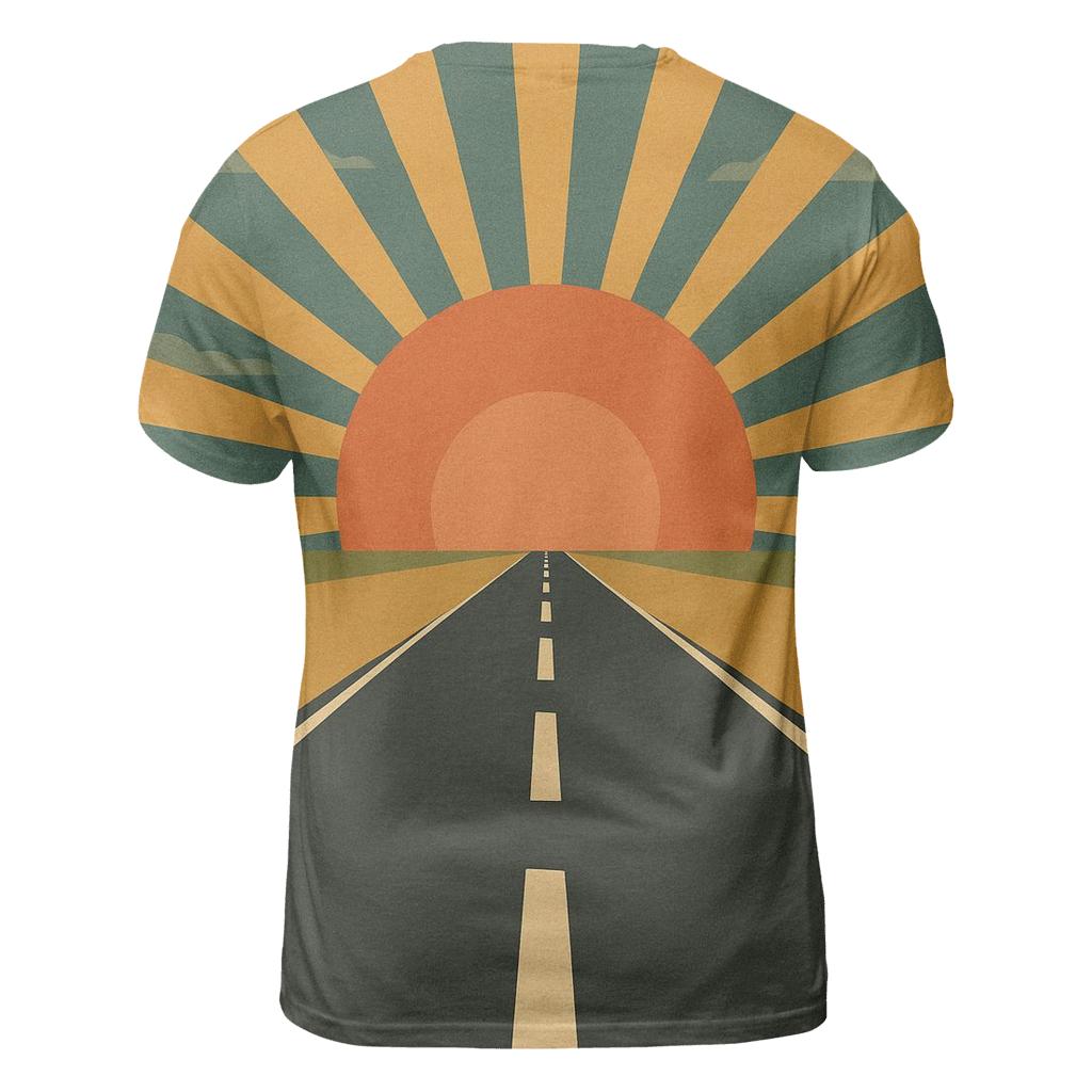 Sunburst Road Trip Horizon artistic all-over print tops