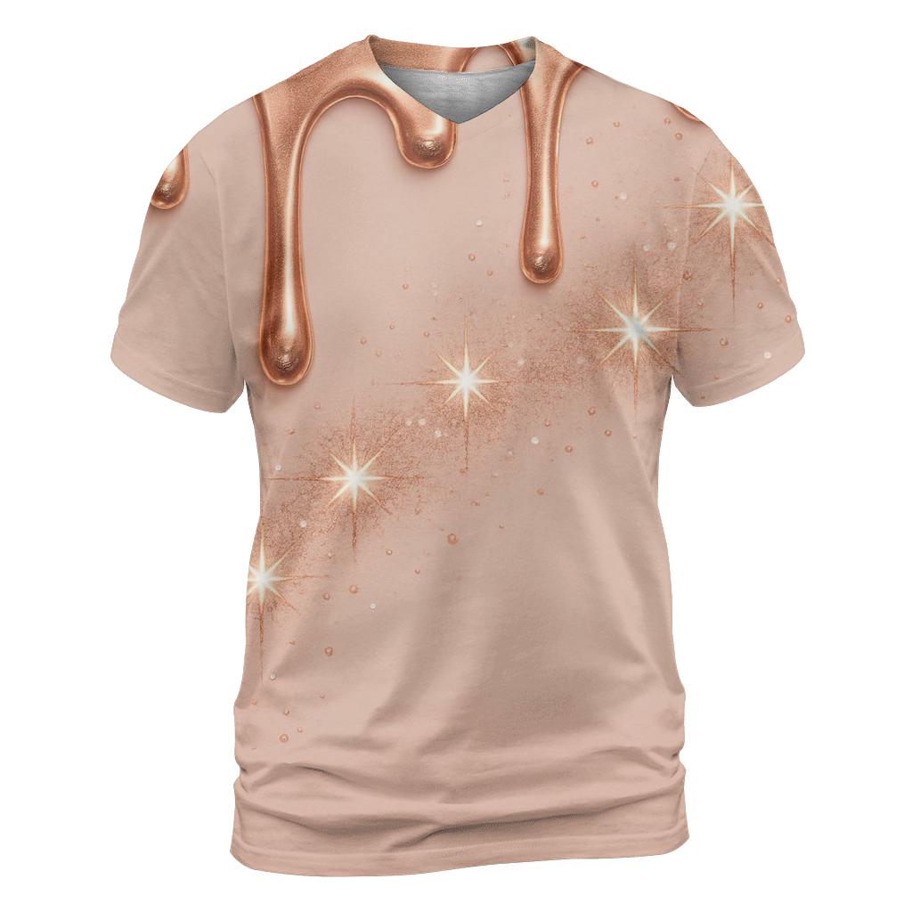 Rose Gold Meteor Drips designer pattern shirts