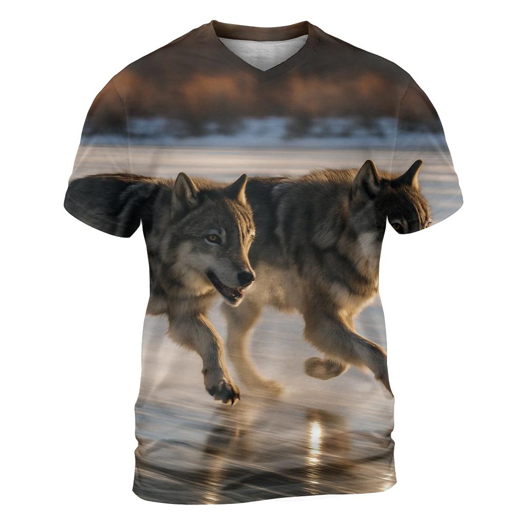 Ice Edge Hunt On A Wind Scoured Lake vibrant all-over design tees