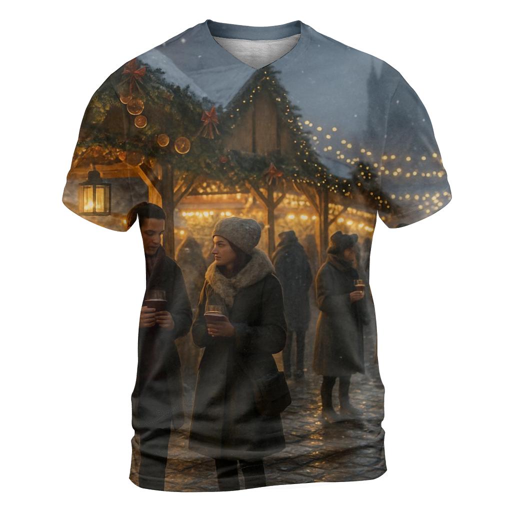 Christmas Market Lantern Glow unique graphic print tees