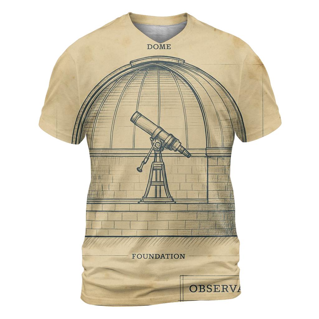 Antique Observatory Blueprint Print unique graphic print tees