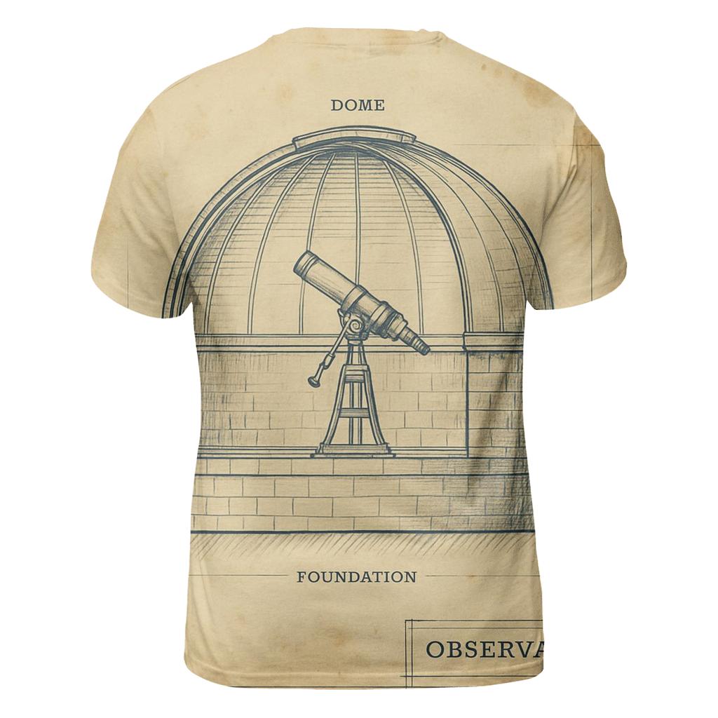 Antique Observatory Blueprint Print unique graphic print tees