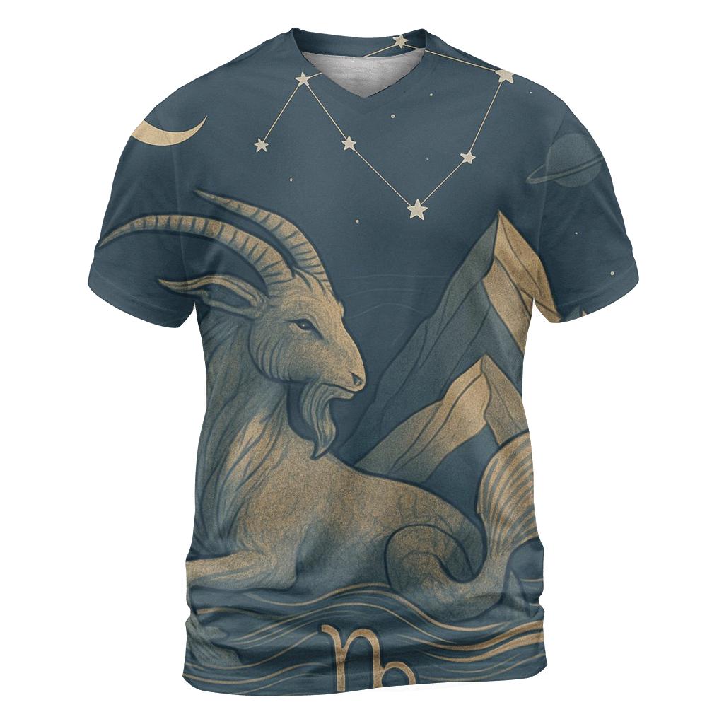 Capricorn Sea Goat Mountain Chart trendy printed shirt styles