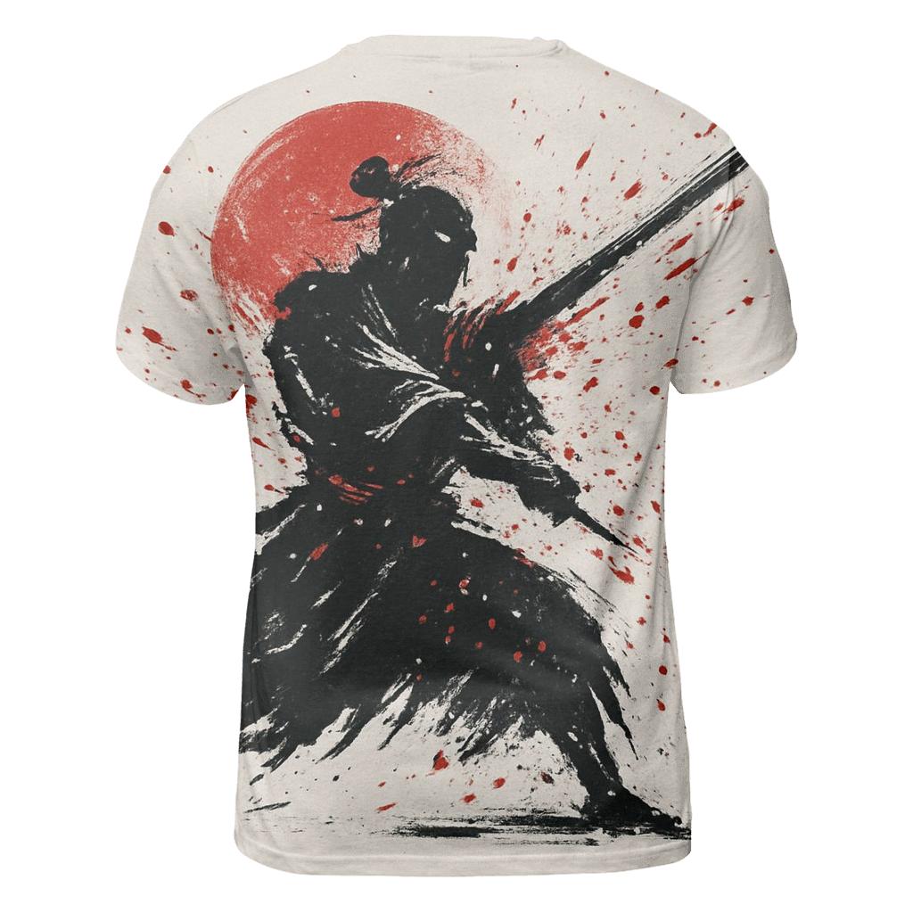Ink Splash Samurai Silhouette statement graphic shirts