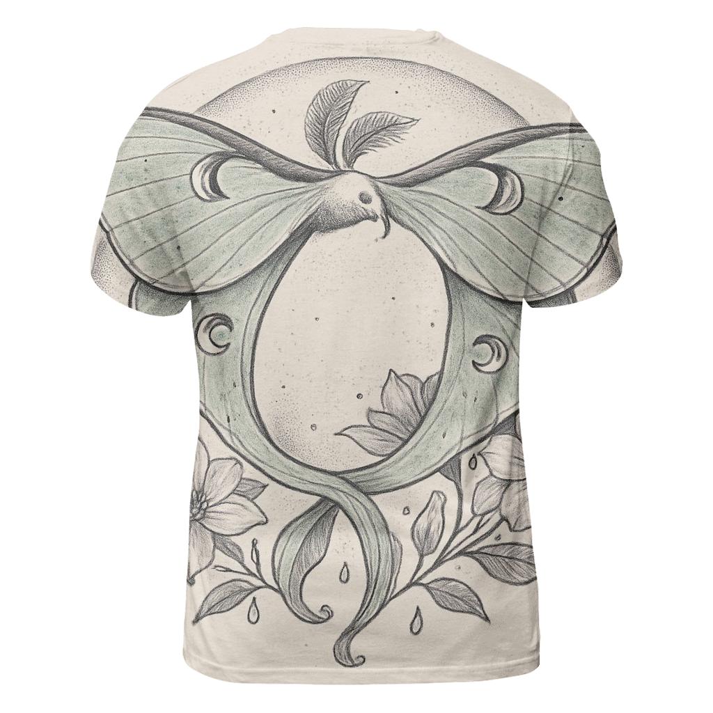 Lunar Garden Ouroboros Moth creative print fashion shirts