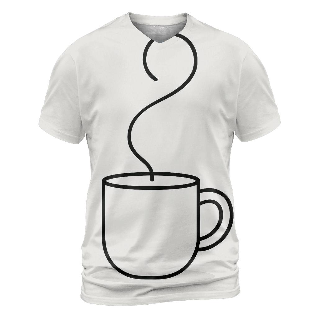 Steam Wisp Monoline artistic all-over print tops
