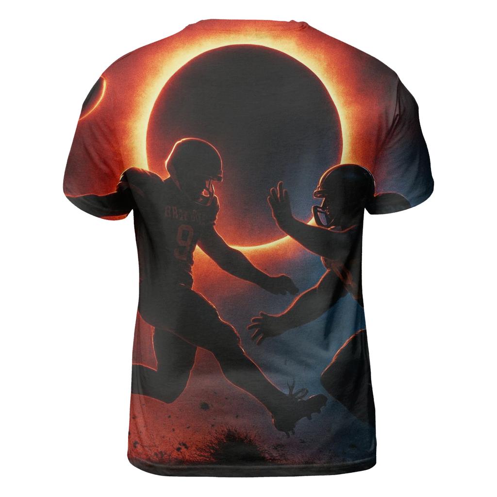 Solar Eclipse End Zone Duel artistic all-over print tops