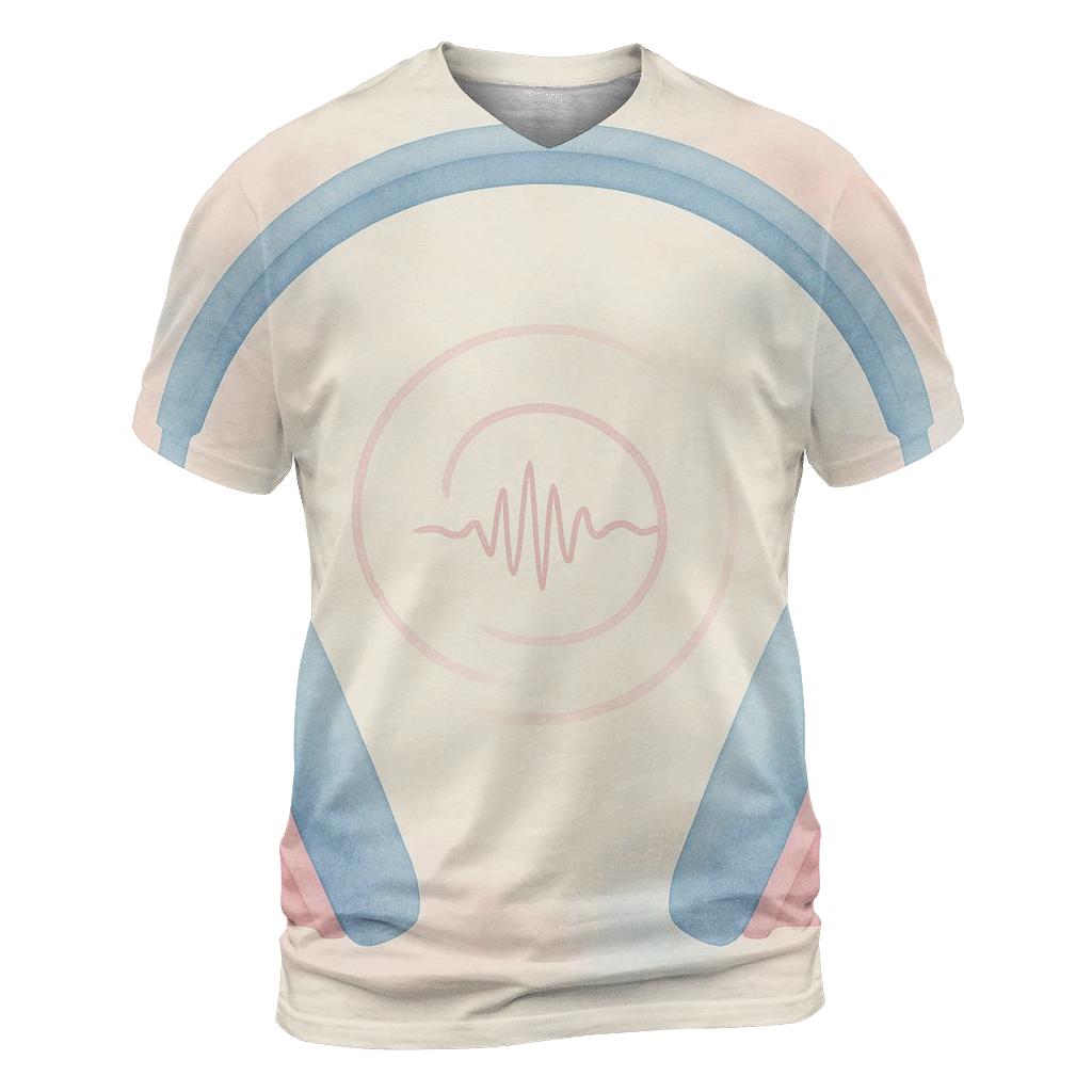 Watercolor Headphone Halo unique graphic print tees