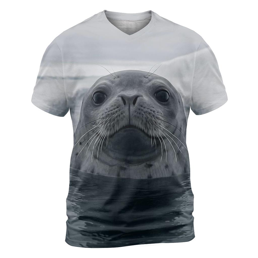 Ice Shelf Breach Weddell Seal artistic all-over print tops