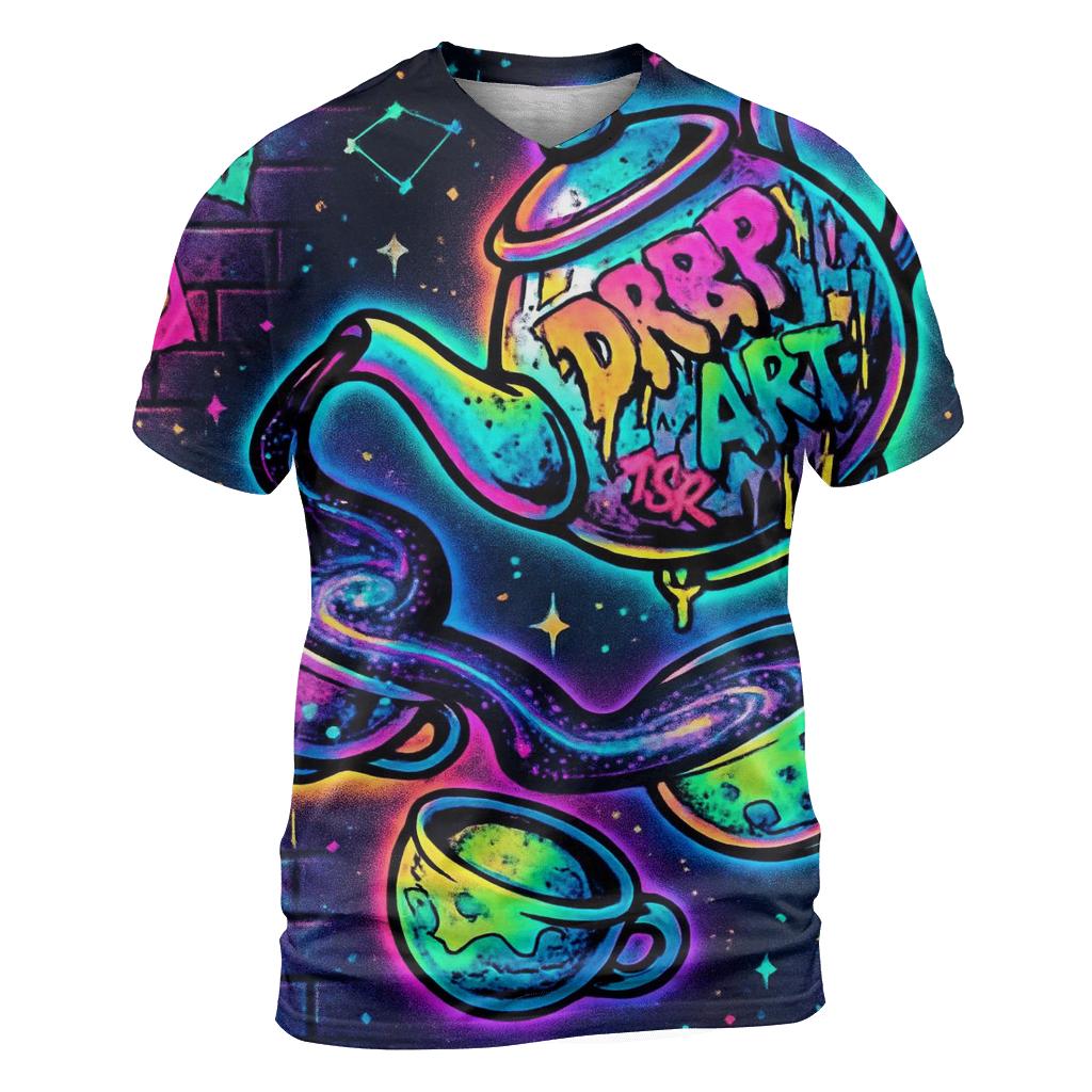 Graffiti Astral Tea Party statement graphic shirts
