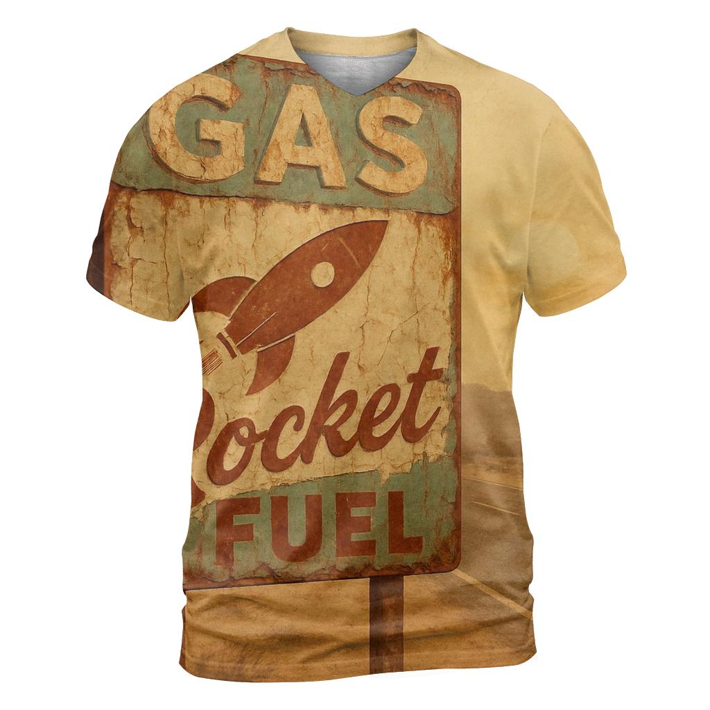 Dusty Desert Gas Station Cosmic Sign statement graphic shirts
