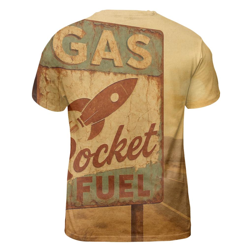 Dusty Desert Gas Station Cosmic Sign statement graphic shirts