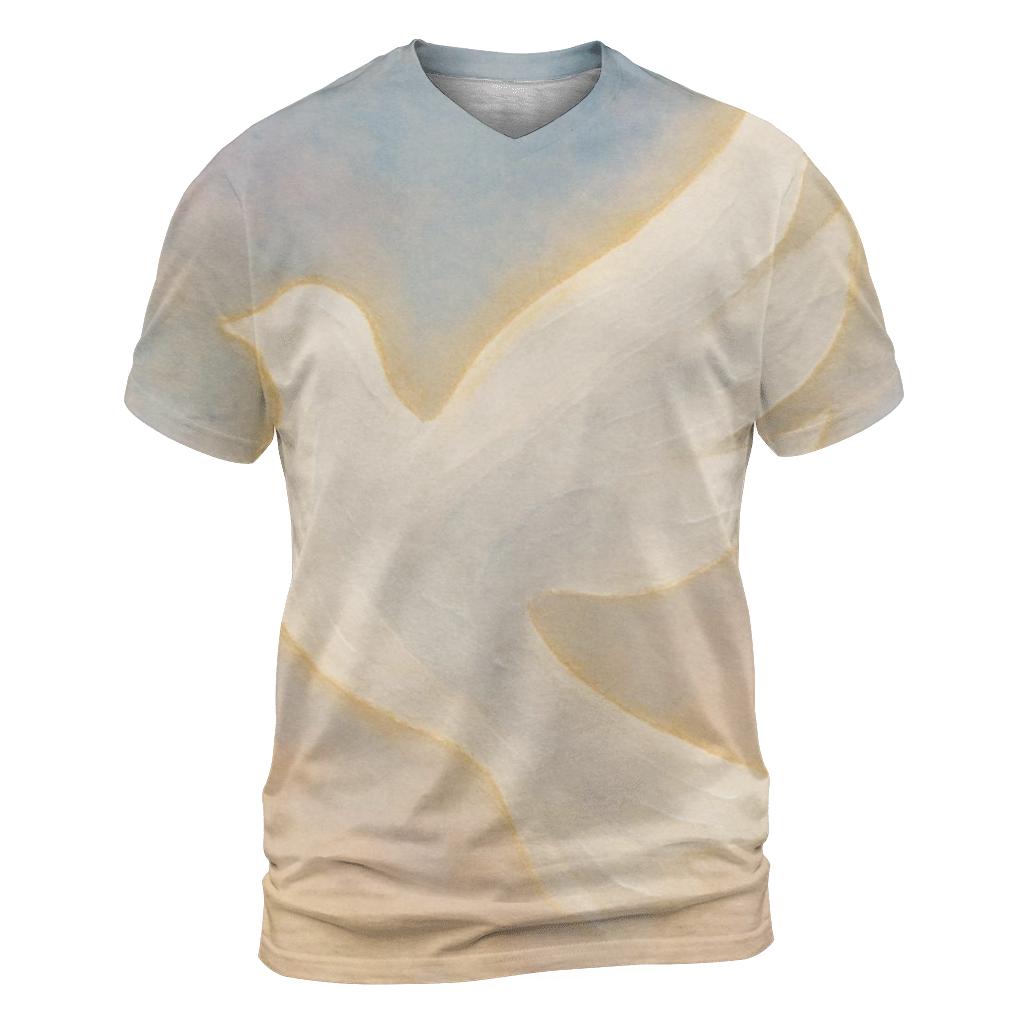 Dove Of Soft Radiance vibrant all-over design tees