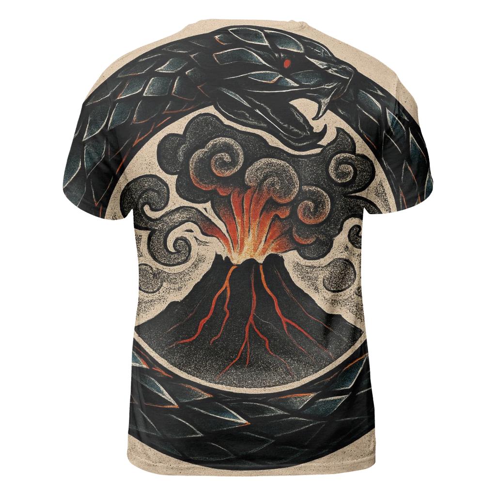 Volcanic Glass Ouroboros Crown artistic all-over print tops