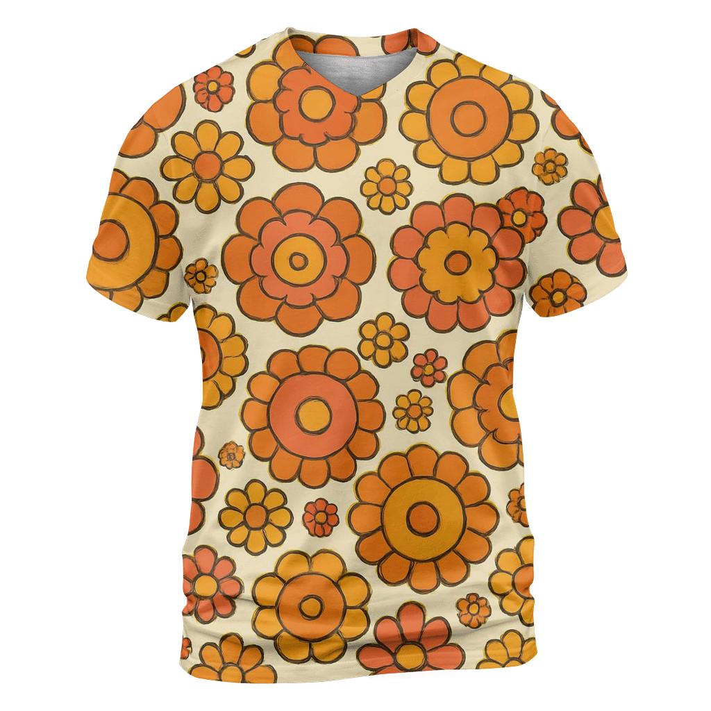 Psychedelic Flower Wheel Rosettes trendy printed shirt styles