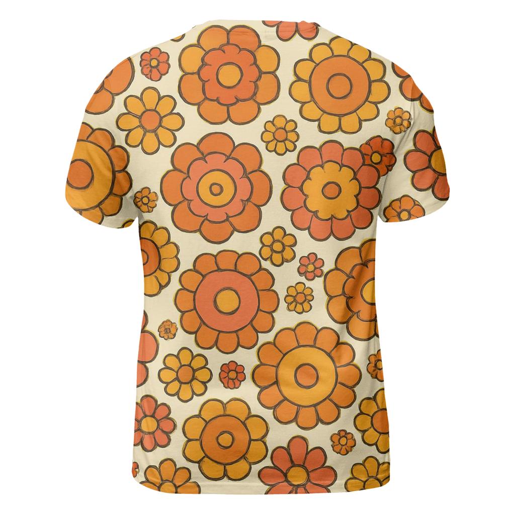 Psychedelic Flower Wheel Rosettes trendy printed shirt styles