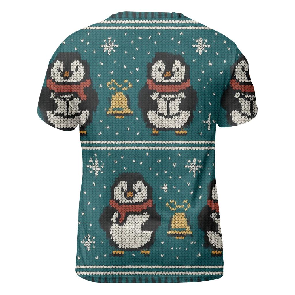 Penguin Caroler Star Map Design artistic all-over print tops