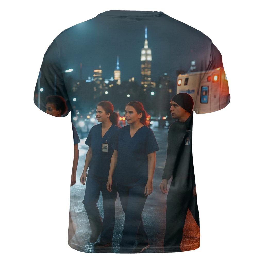 Night Shift Change Outside Bellevue With Uptown Towers Beyond artistic all-over print tops