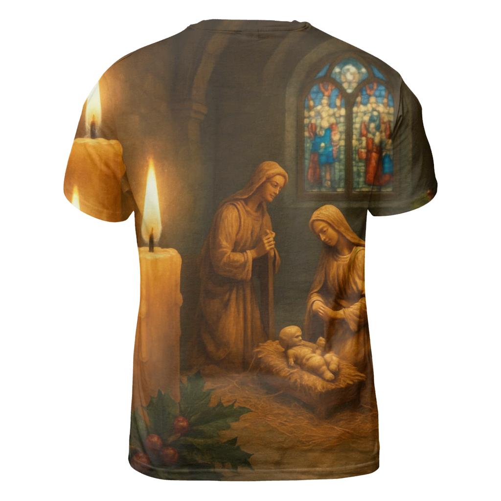 Silent Chapel Nativity Candlelight personalized full print shirts