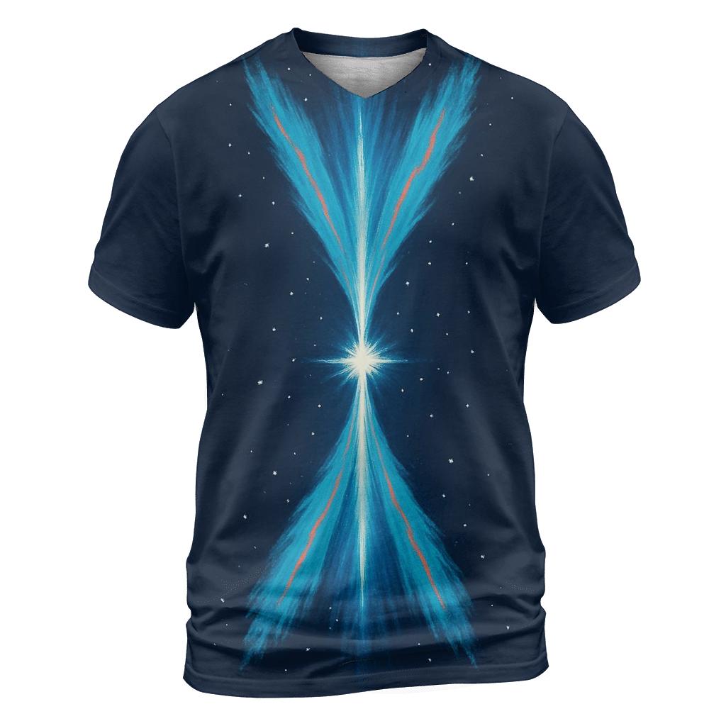 Jet Outflow Twin Plumes artistic all-over print tops