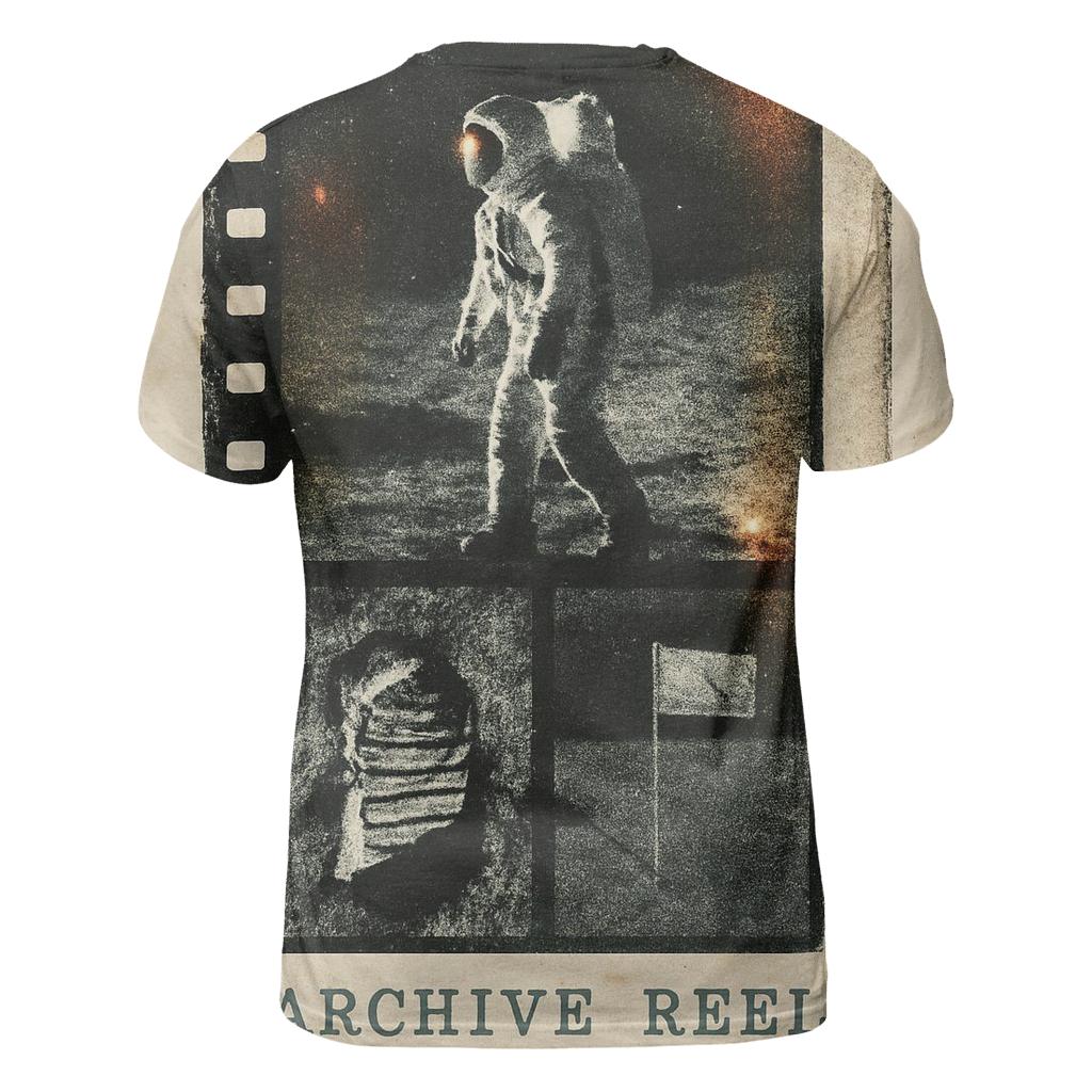 Vintage Film Strip Moon Landing Collage artistic all-over print tops
