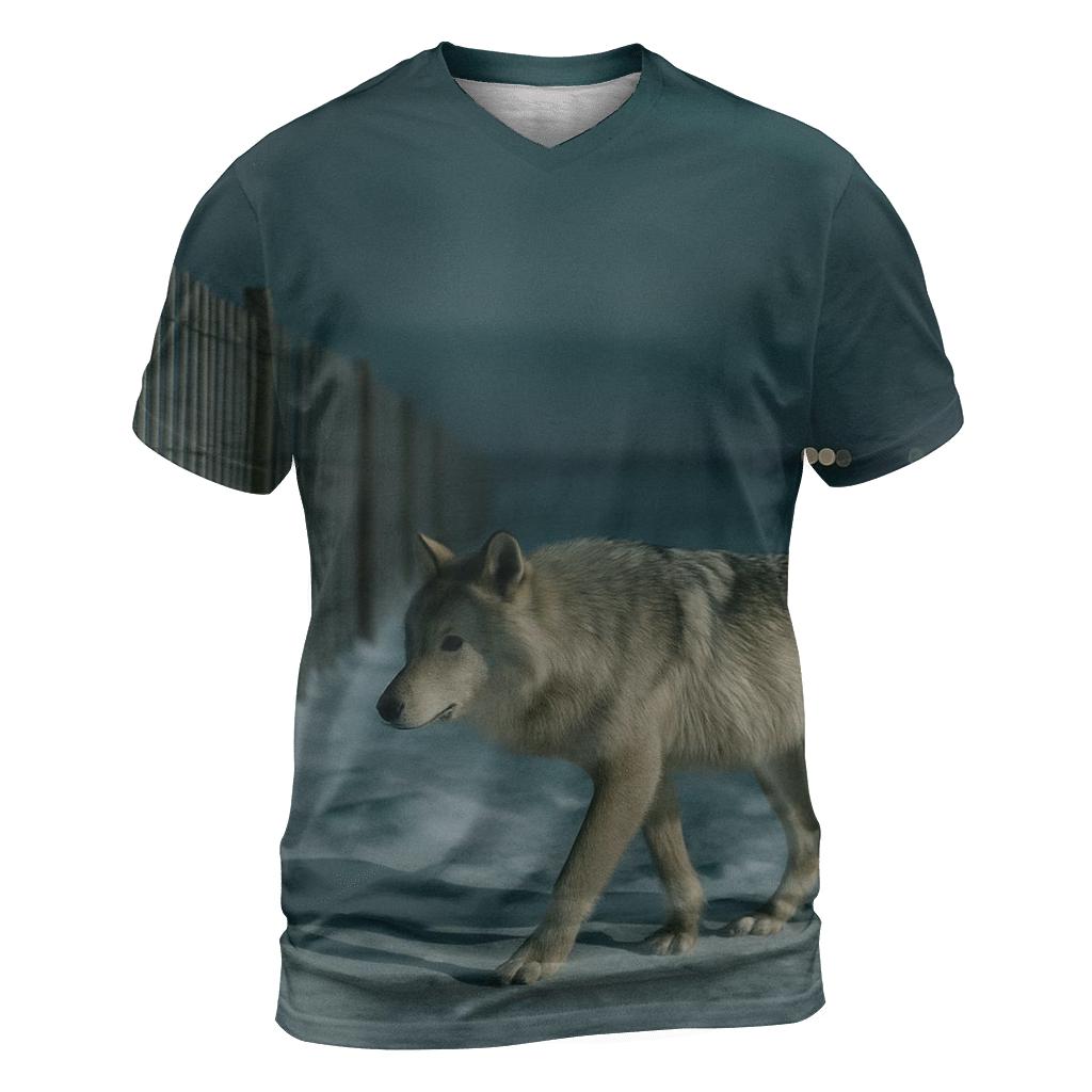 Snow Fence Line On High Plains Winter Night custom all-over print shirts