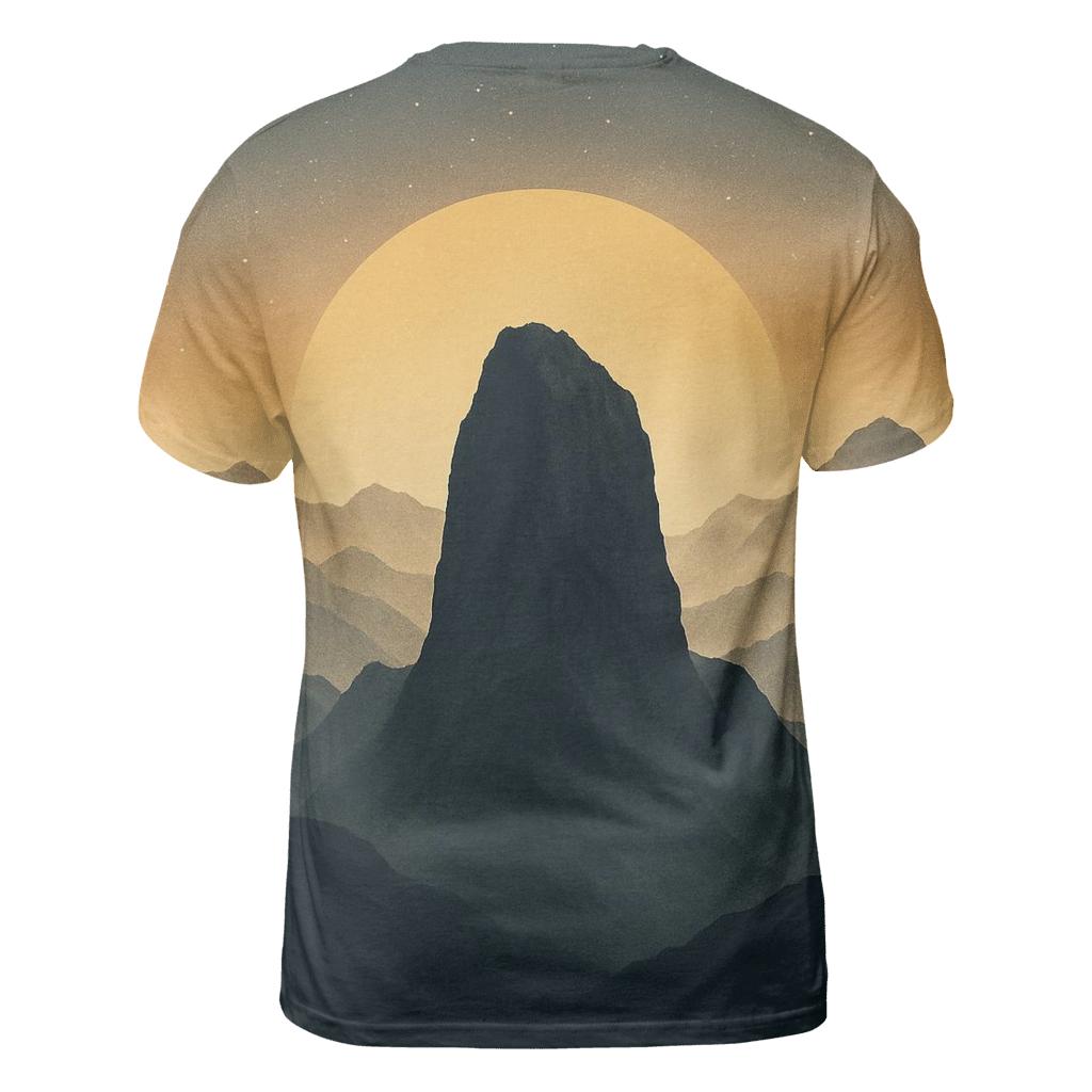 Mountain Monolith Double Exposure creative print fashion shirts