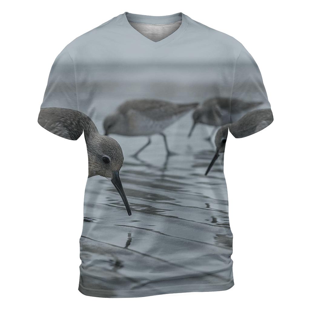 Sandflat Forage Red Knot Flock creative print fashion shirts