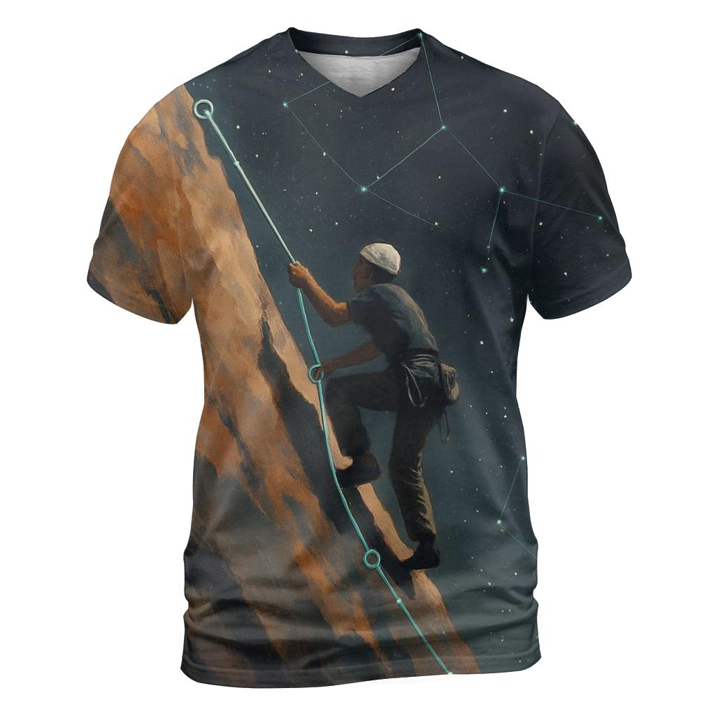 Starlit Mountain Climb trendy printed shirt styles
